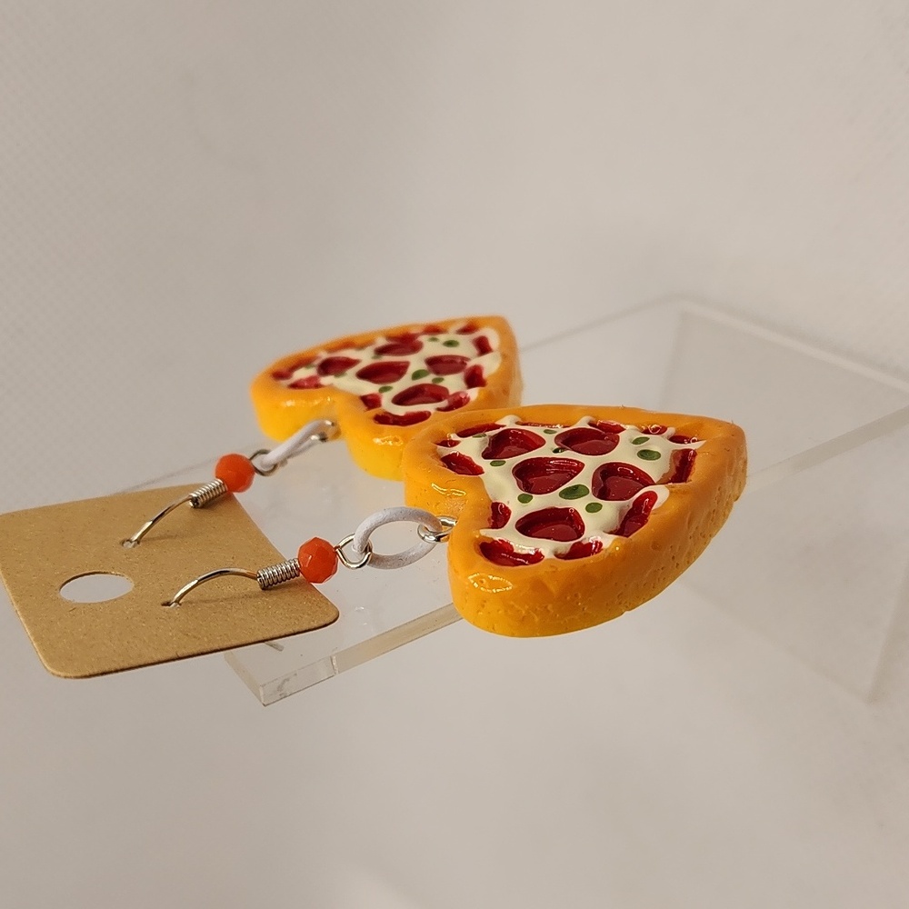 Pizza Hearts Earrings - Picture 2 of 2